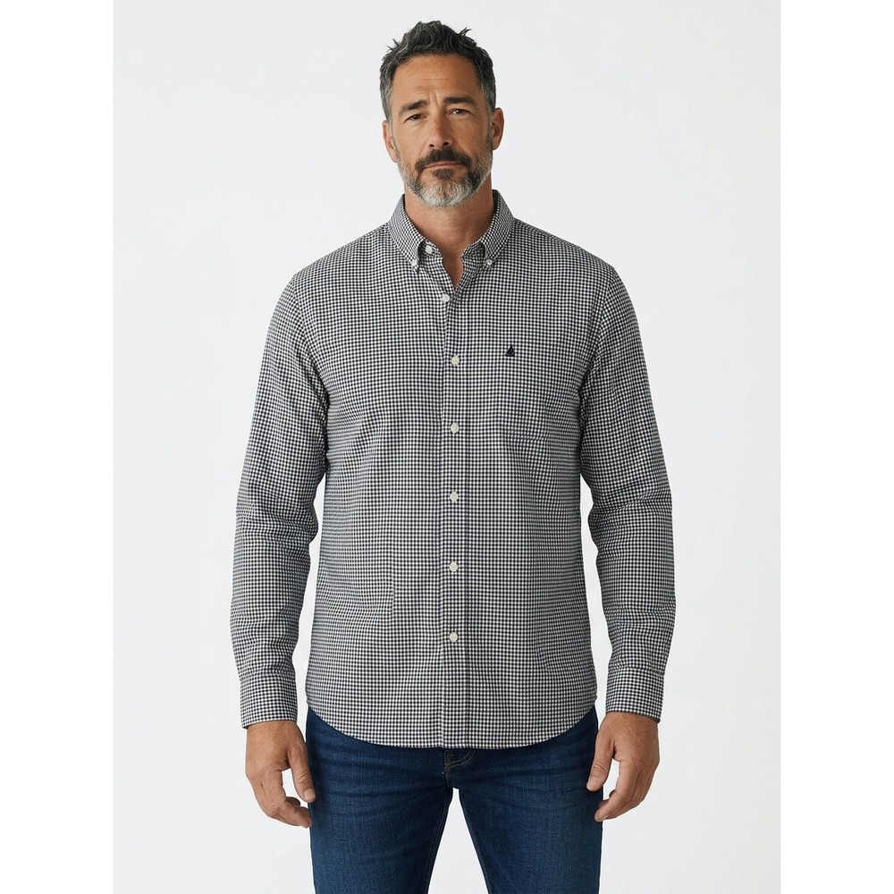 Johnnie-O Prep-formance Bamboo Stretch Gingham Button Down Shirt Men's XXL Navy - Picture 2 of 13